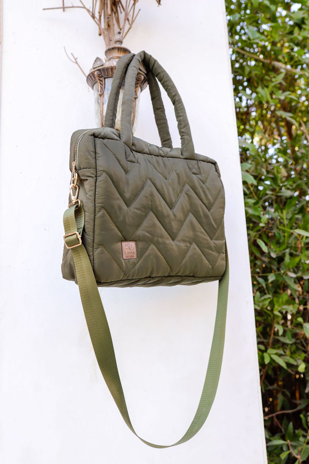Olive Box Puffer bag