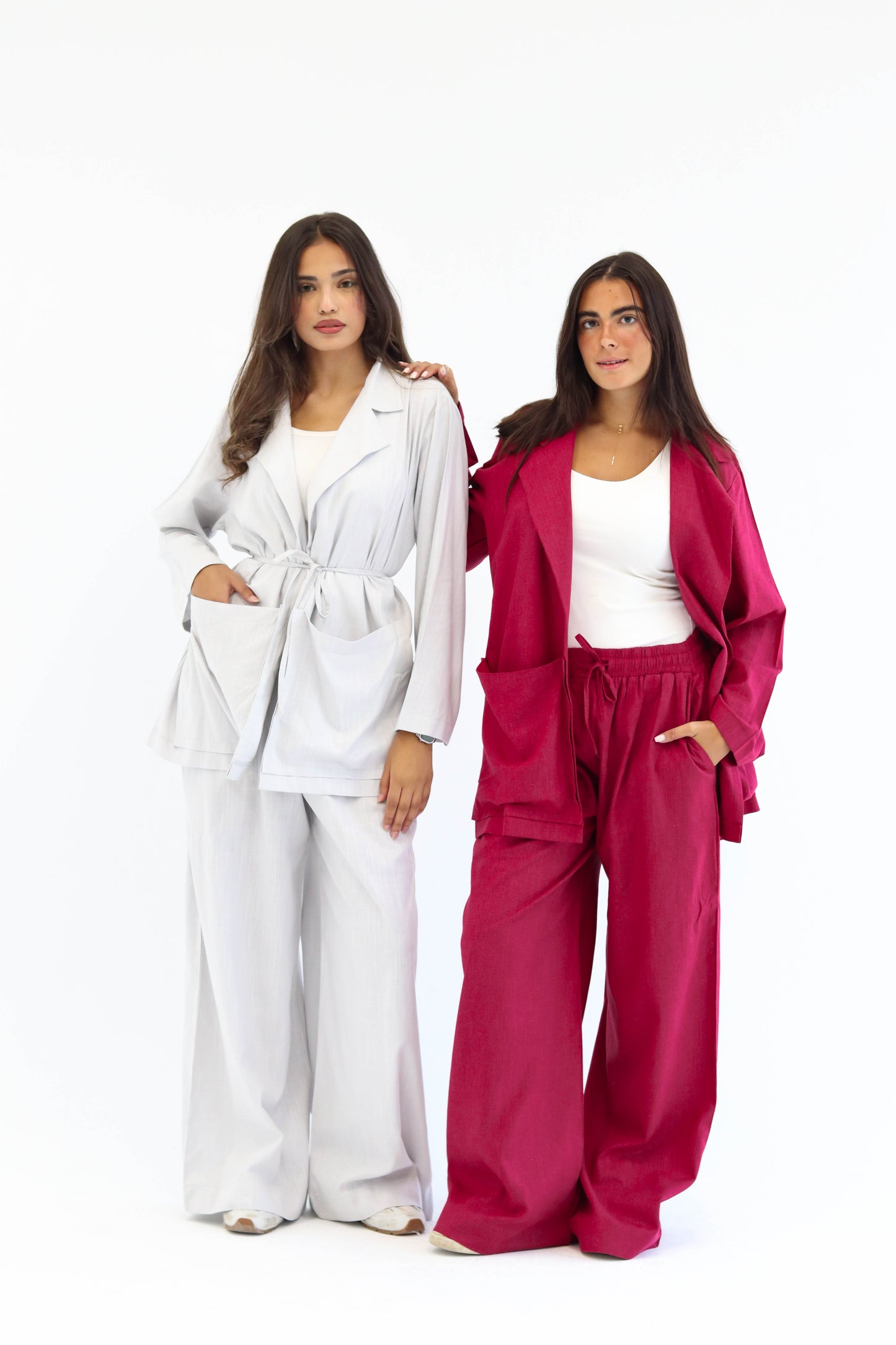 Wine Red Earthy Linen set