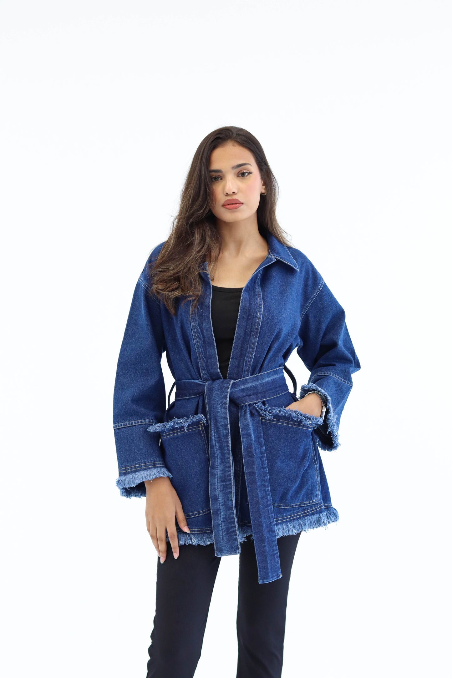 Fringes Denim Jacket in Blue