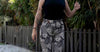 Floral Chess Flared Pants