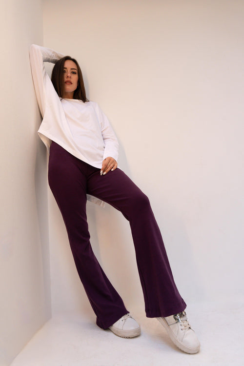 Dark purple flared pants