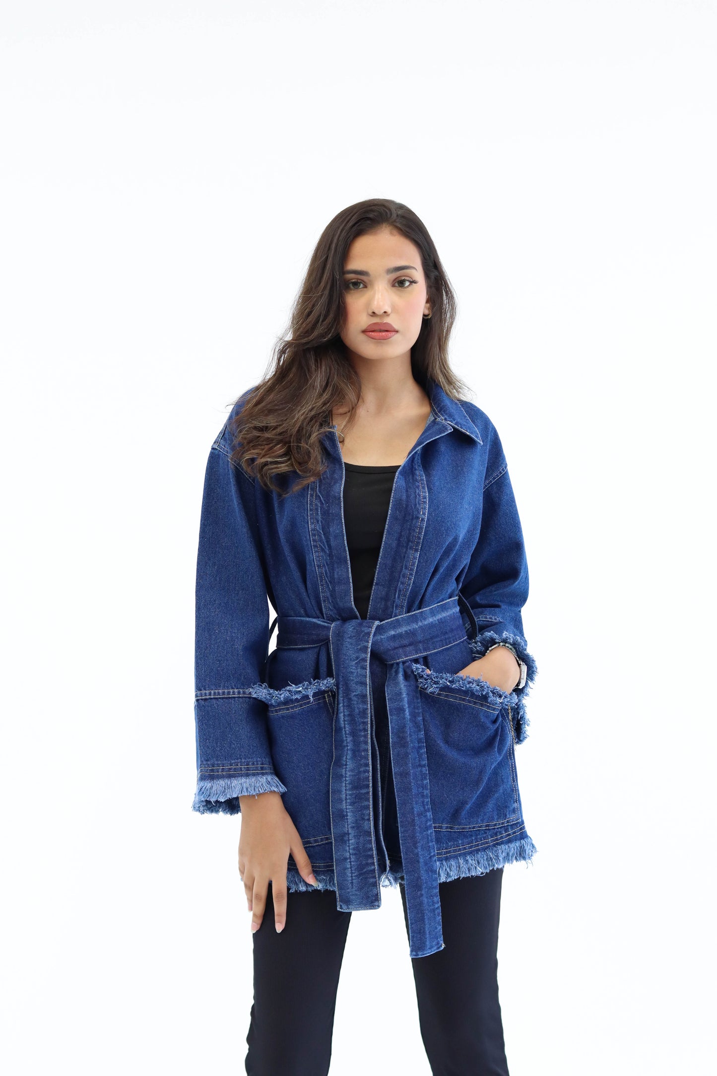 Fringes Denim Jacket in Blue