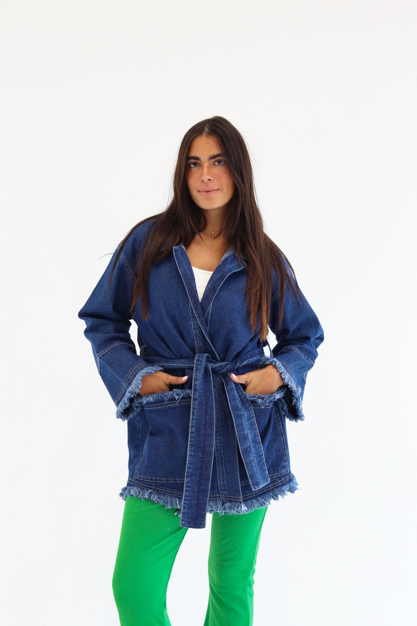 Fringes Denim Jacket in Blue
