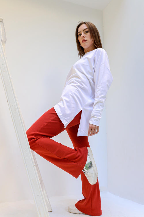 Rusty Orange flared pants — alternate view