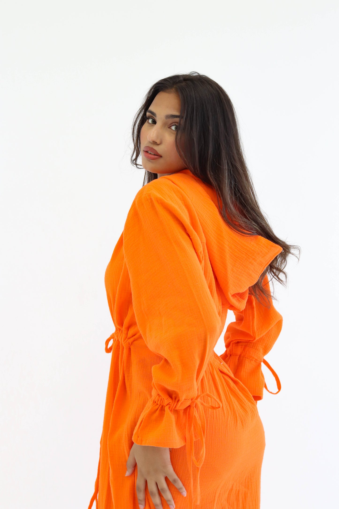 Buttoned Bliss Dress - Orange