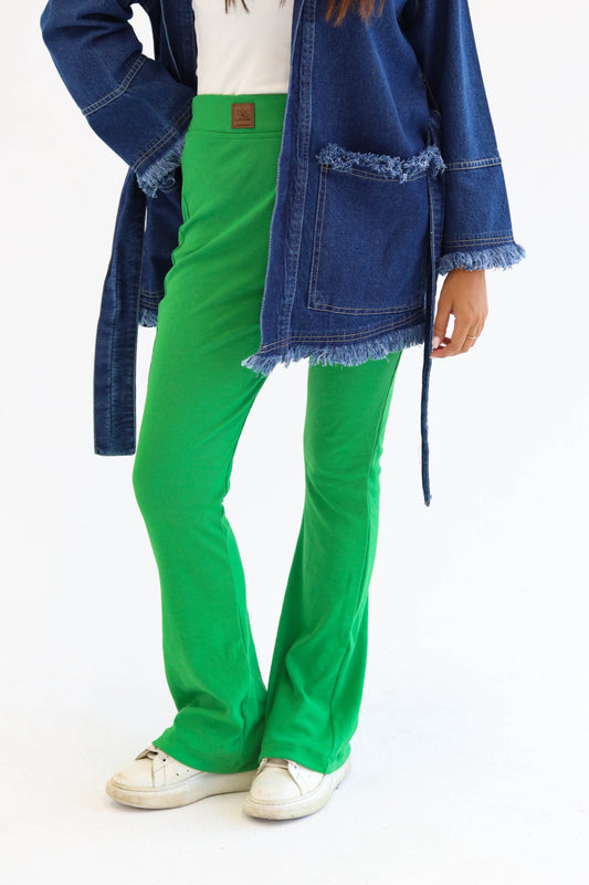 Green Flared Pants