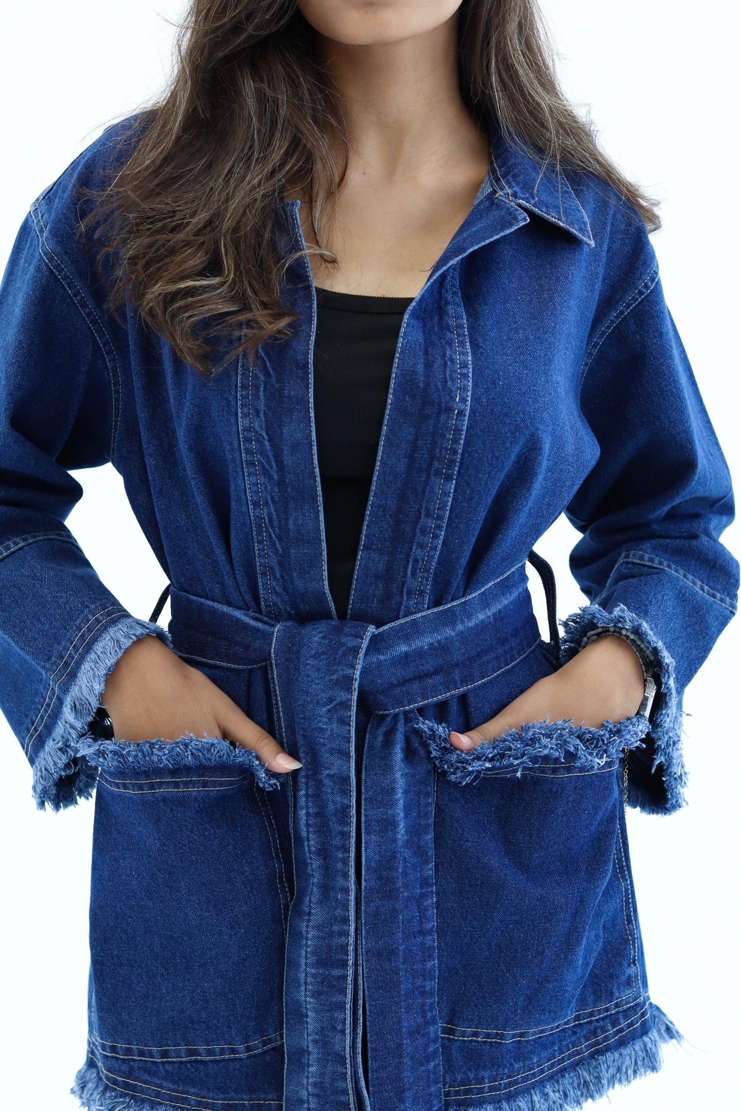 Fringes Denim Jacket in Blue