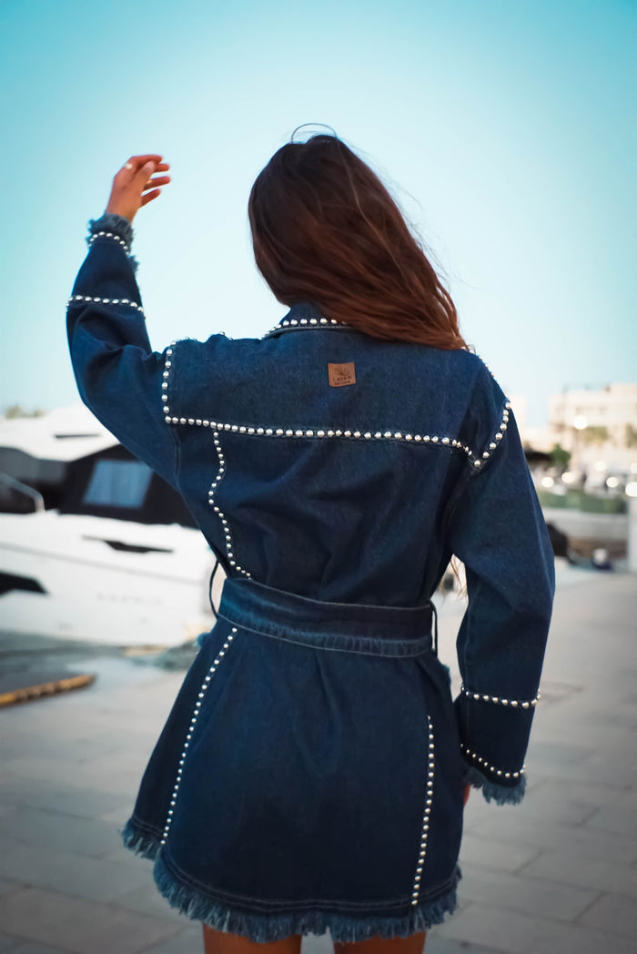 The Studded Denim Jacket — Blue Hour
