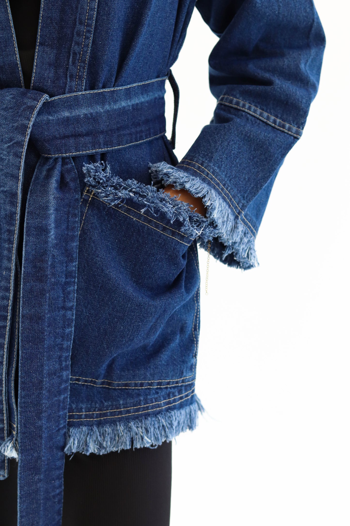 Fringes Denim Jacket in Blue