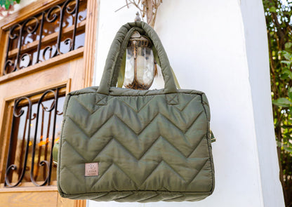 Olive Box Puffer bag
