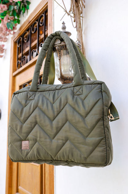 Olive Box Puffer bag