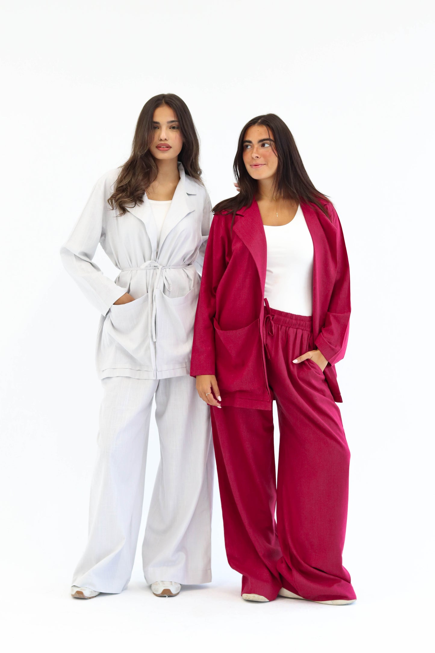 Wine Red Earthy Linen set