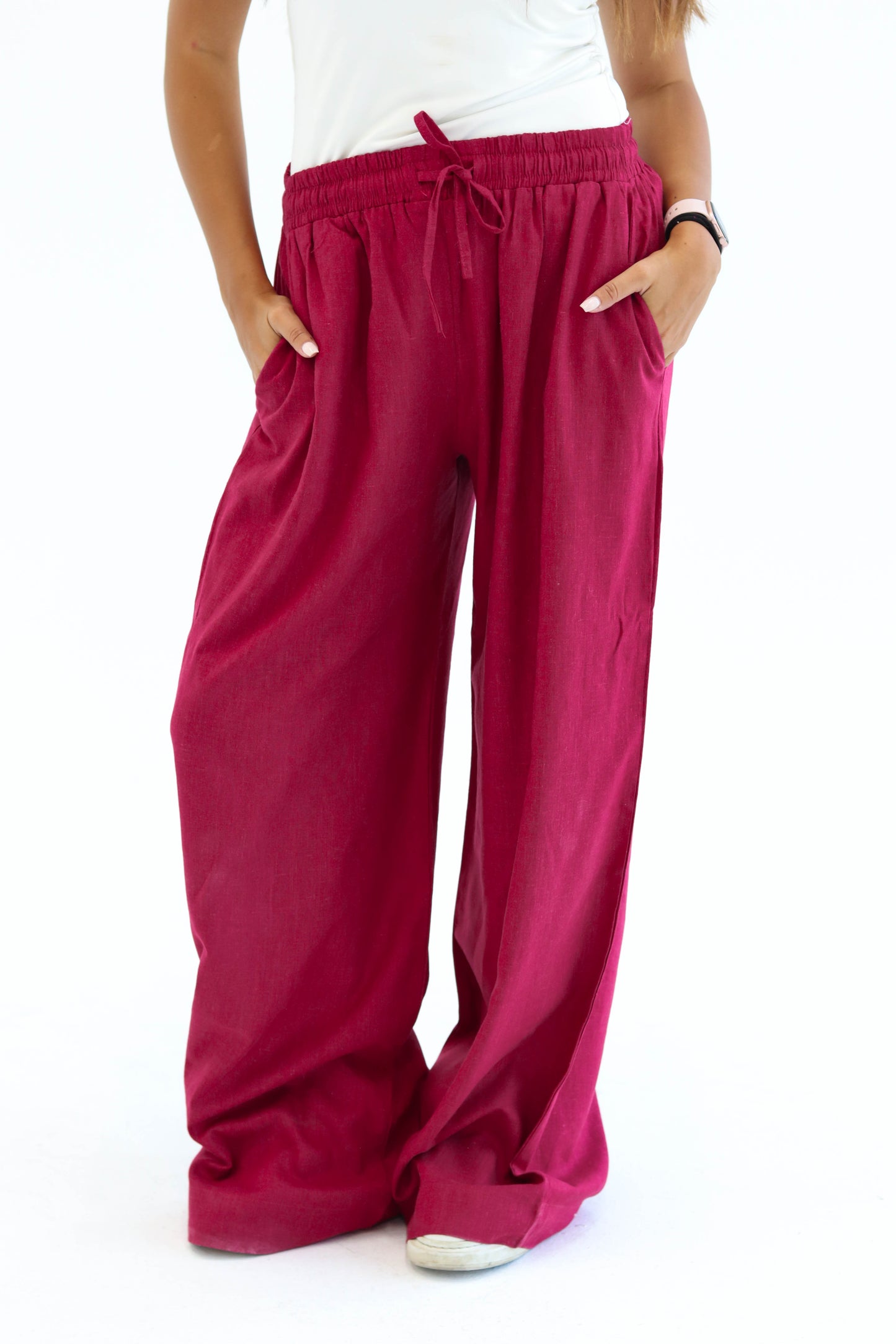 Wine Red Earthy Linen set