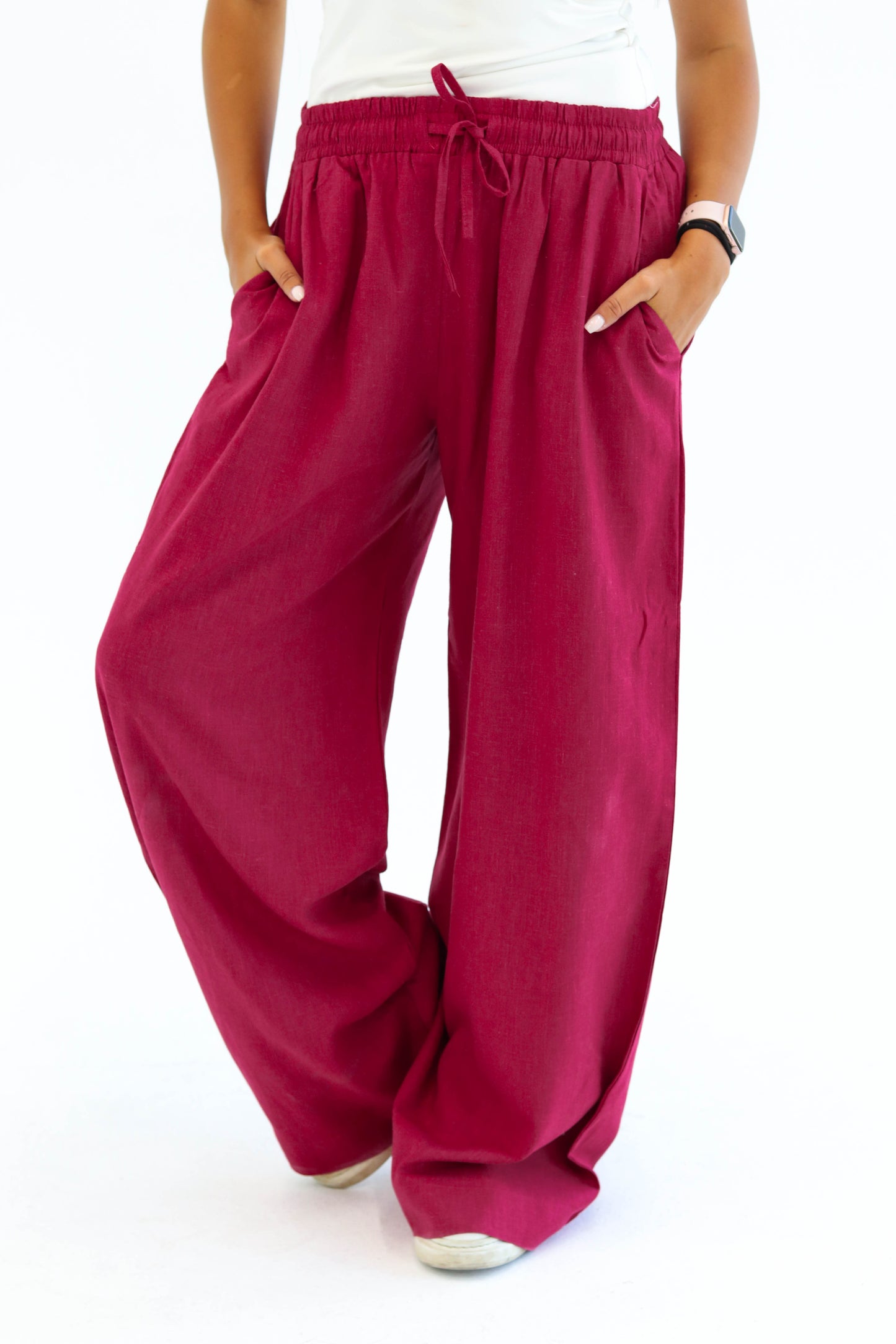 Wine Red Earthy Linen set