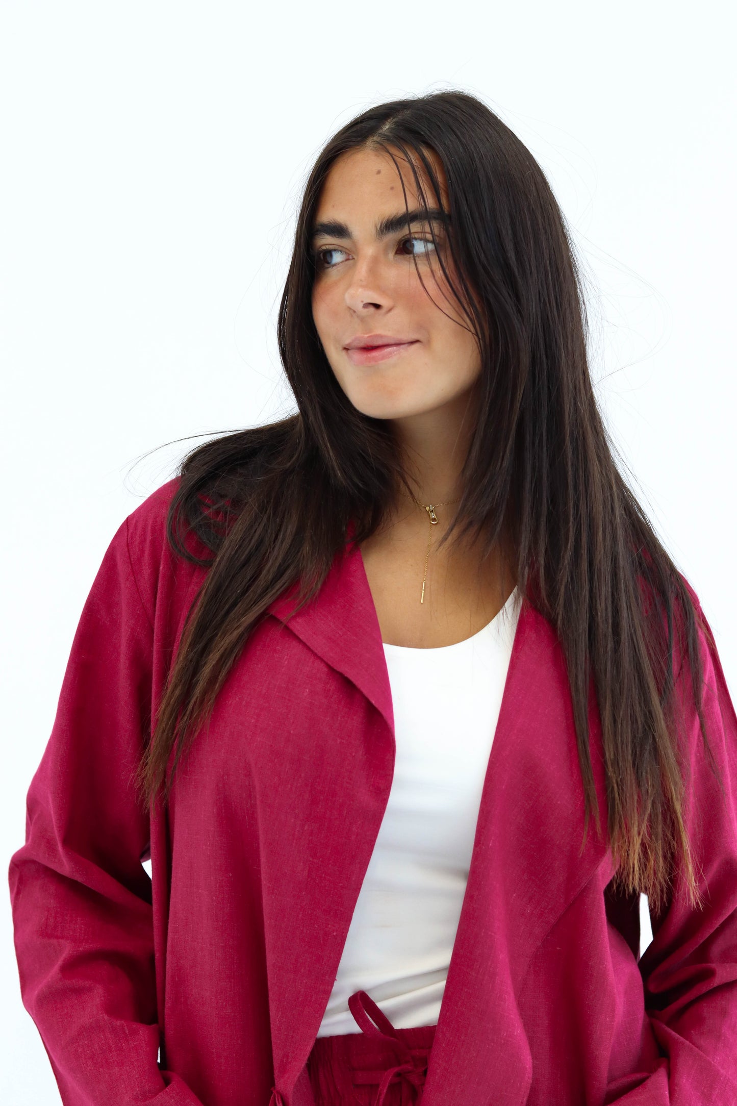 Wine Red Earthy Linen set