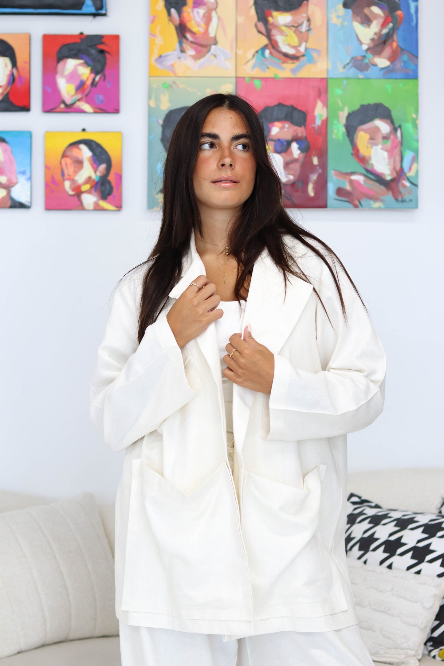 Beige Earthy Linen set